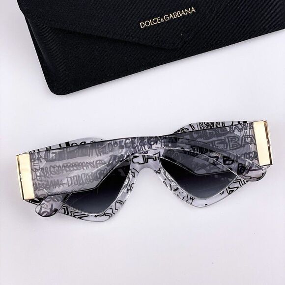 NEW D&G DG4396 33148G Black Gray Gradient Irregular Women Sunglasses - Picture 8 of 12